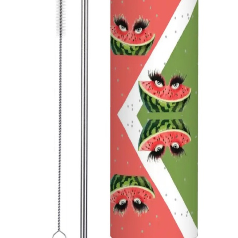 Watermelon Design Tumbler with Straw